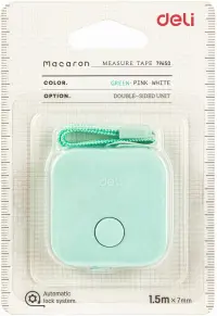 Рулетка канцелярская, зеленая