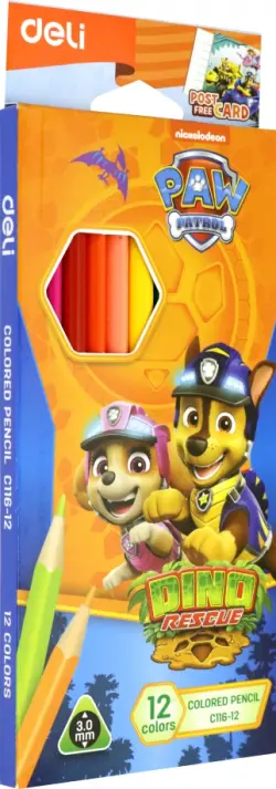 Карандаши 12 цветов Paw Patrol