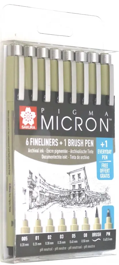 Набор капиллярных ручек Pigma Micron 8 штук 2607₽