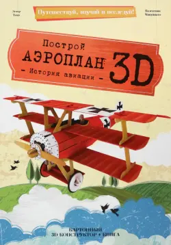 3D конструктор картонный Аэроплан + книга