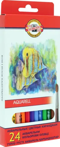 Карандаши цветные акварельные Рыбки, 24 цвета