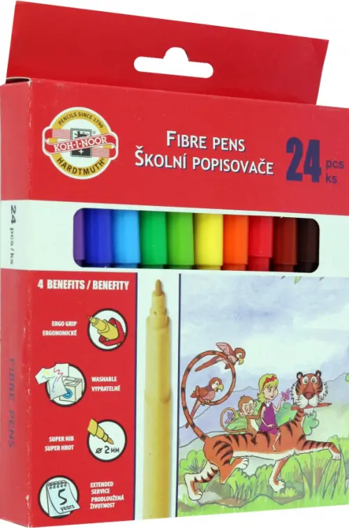 

Фломастеры смываемые. Zoo, 24 цвета, Красный