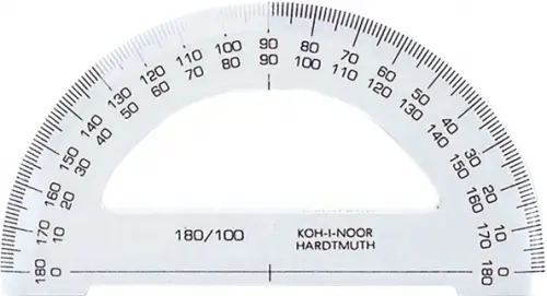 Транспортир 180/100, прозрачный