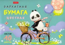 Бумага цветная бархатная. FunnyPanda, 10 листов, 10 цветов, А5