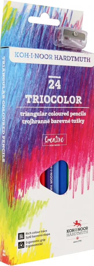 Карандаши цветные Triocolor 3134, 24 цвета, с точилкой