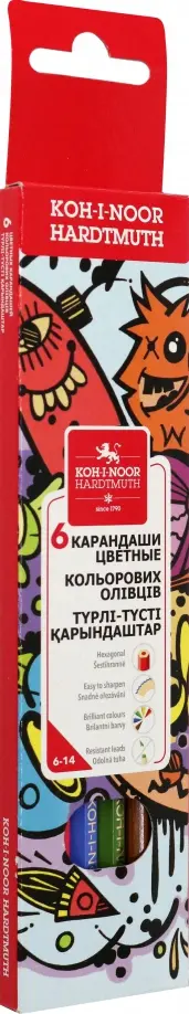 

Карандаши цветные. Teenage, 6 цветов