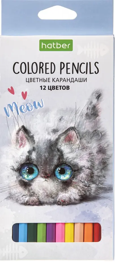 

Карандаши цветные. Кошарики, 12 цветов, Серый