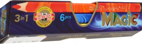 

Карандаши многоцветные Jumbo Magic 3408, 6 штук, 3 оттенка