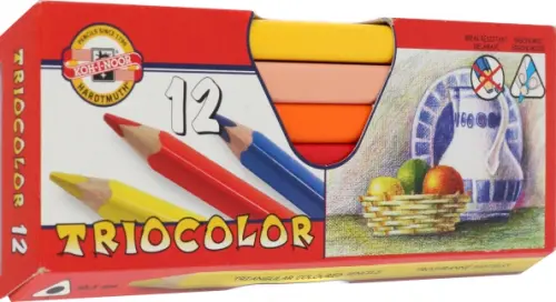 

Карандаши цветные Jumbo Triocolor 3152, 12 цветов, Красный