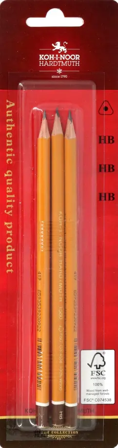 

Карандаши чернографитные 1580, HB, 3 штуки, Красный