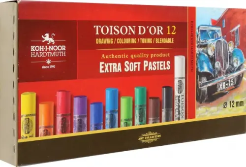 

Набор сухой художественной пастели Toison d`Or Extra Soft 8552, 12 цветов, Красный