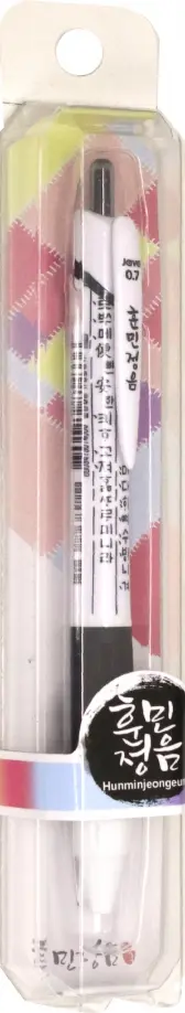 

Ручка шариковая автоматическая Hunminjeongeum, синяя, Белый