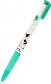 Ручка шариковая автоматическая Naong Japaness bobtail, зеленая