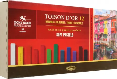 

Пастель сухая художественная мягкая Toison d`Or 8582, 12 цветов, Красный