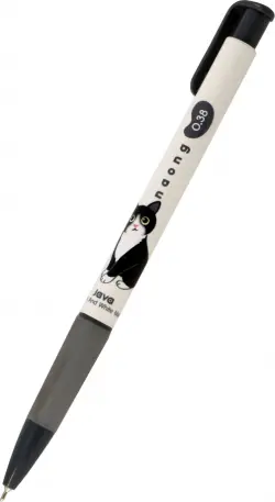 Ручка шариковая автоматическая Naong Black-White Manx, черная