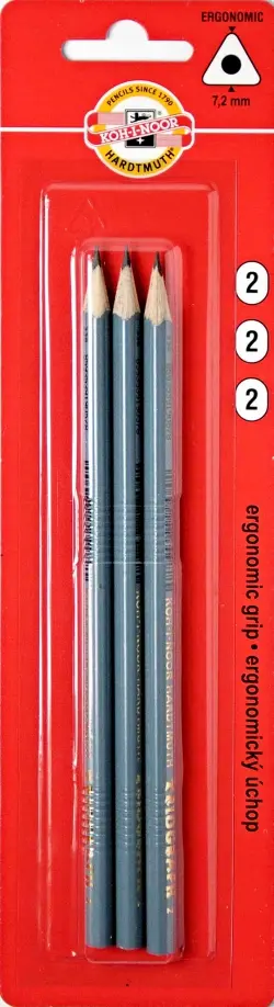 

Карандаши чернографитные Triograph 1802, HB, 3 штуки, Красный