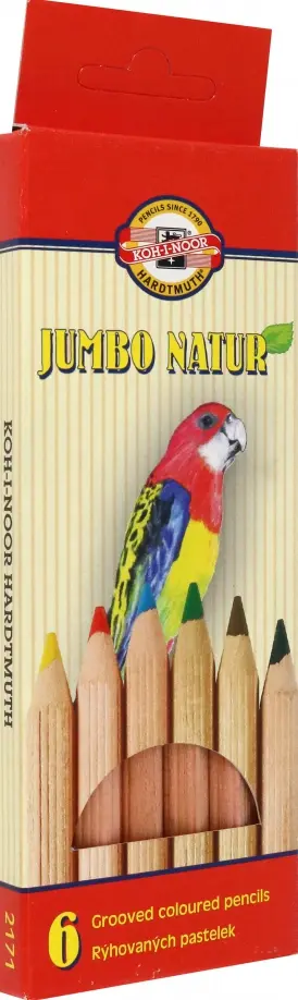

Карандаши цветные Jumbo Natur 2171, 6 цветов, Красный