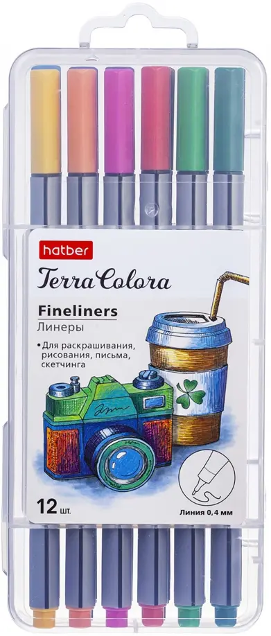 

Набор линеров Terra Colora. Travel, 12 цветов, на водной основе