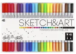 Набор скетч маркеров Sketch&Art, двусторонние, 48 цветов