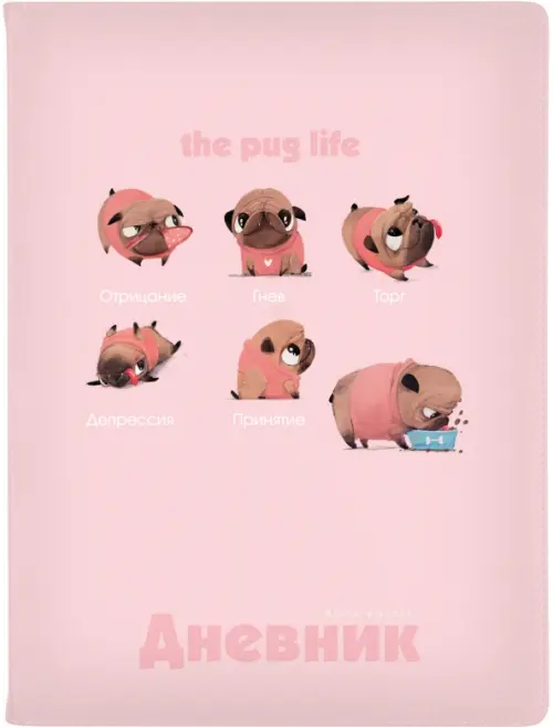 

Дневник школьный French Puppy, 48 листов, Красный