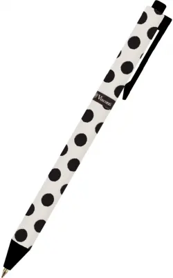 Ручка шариковая автоматическая ArtClick. Black Polka-Dot, 0.5 мм, синяя