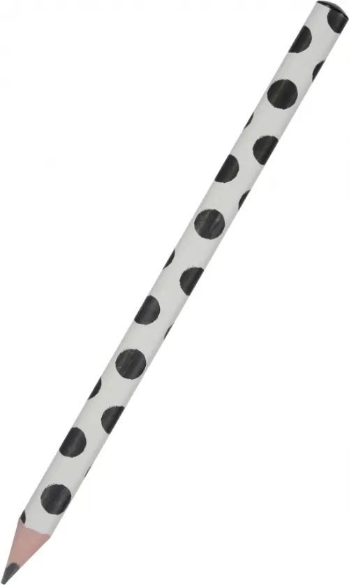 

Карандаш чернографитовый HappyGraphix Jumbo. Black polka dots, 4В, Белый