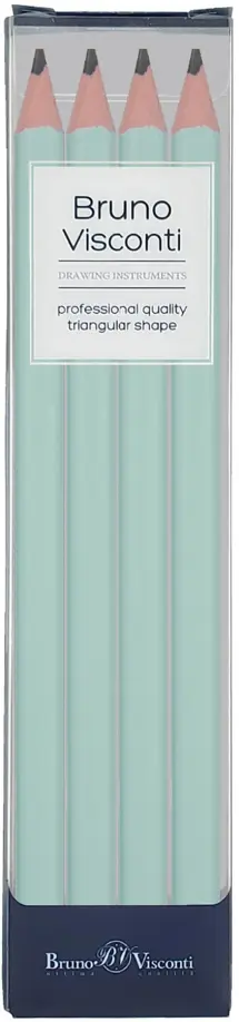 

Набор из 4 чернографитовых карандашей, 4В, Зелёный