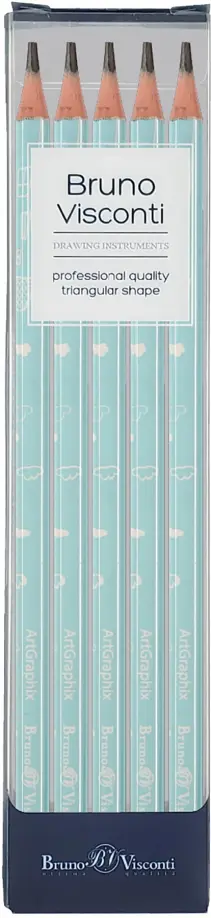 

Набор из 5 чернографитовых карандашей. Облачка, НВ, Голубой