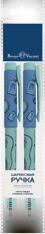 

Набор из 2 синих шариковых ручек FreshWrite. Life Style. Blue dream, 0.7 мм, Голубой