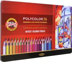 Карандаши цветные художественные Polycolor 3825, 36 цветов