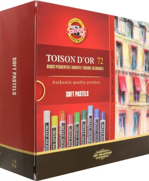 

Пастель сухая художественная Toison d`Or Soft 8517, 72 цвета, Красный