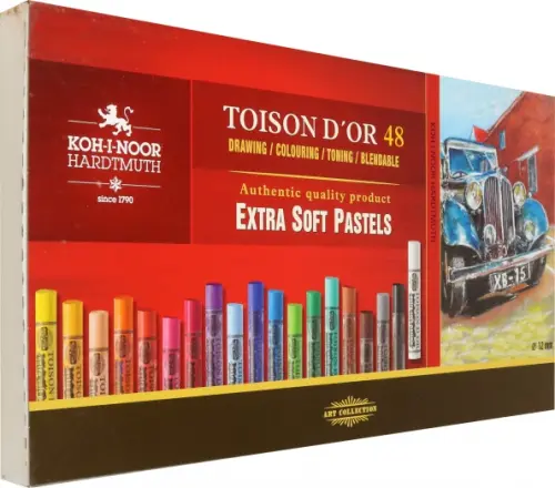 

Пастель сухая художественная Toison d`Or Extra Soft 8556, 48 цветов, Красный