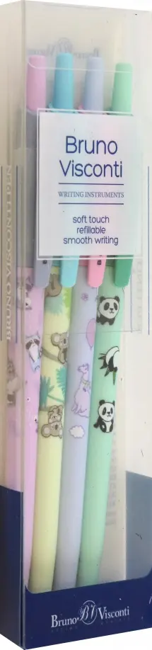 

Набор из 4 шариковых ручек HappyClick. Sweet Animals, 0.5 мм, синий