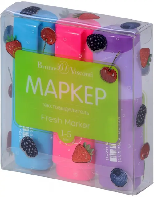 

Набор текстовыделителей Fresh Marker, 3 штуки