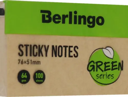 Самоклеящийся блок Green Series 100 листов крафтовая бумага 74₽