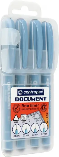 Линеры Document, 4 штуки, черный