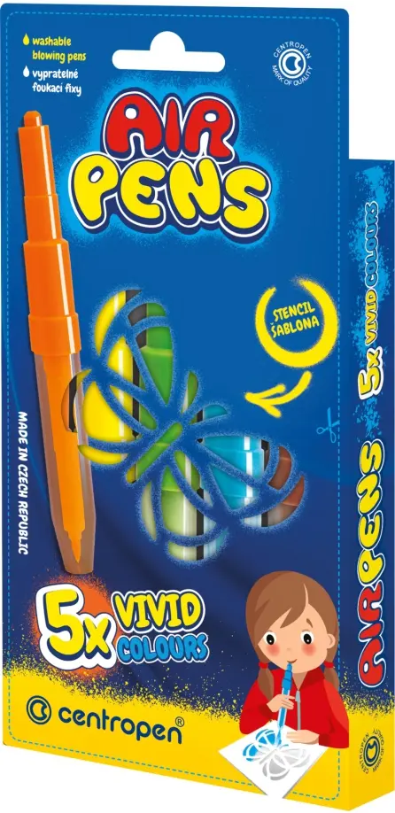 

Фломастеры воздушные Vivid, 5 цветов, Синий