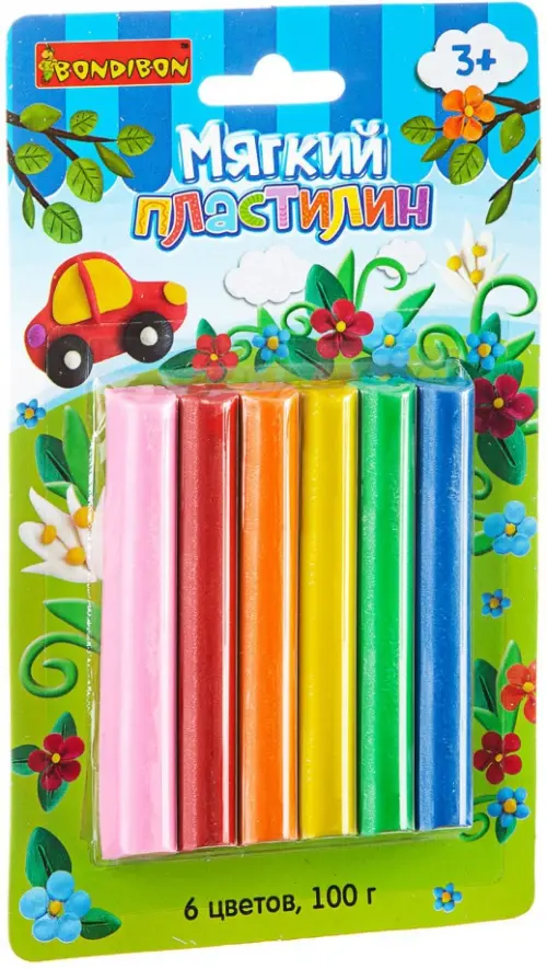 

Мягкий пластилин, 6 цветов