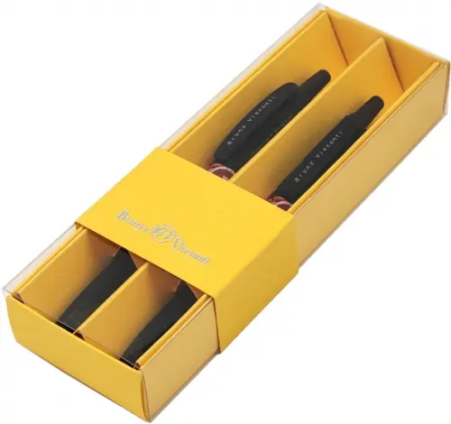 

Набор шариковых автоматических ручек HappyClick. Keep away. Stop, синие, 2 штуки, Жёлтый