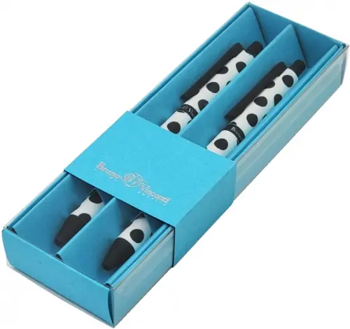 

Набор шариковых автоматических ручек ArtClick. Black polka dots, синие, 2 штуки, Голубой