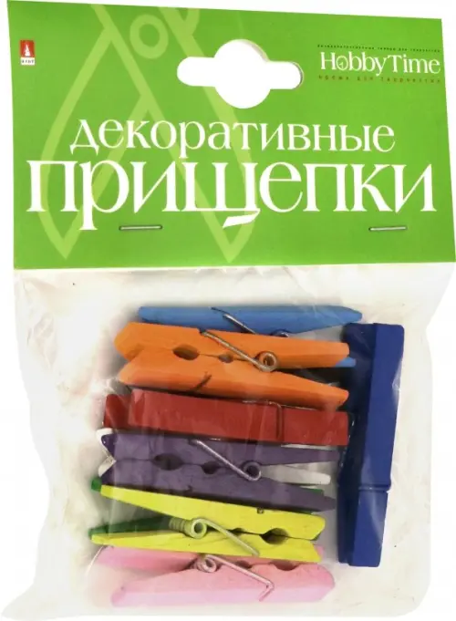 Декоративные прищепки Набор 8 50 мм 10 цветов 114₽