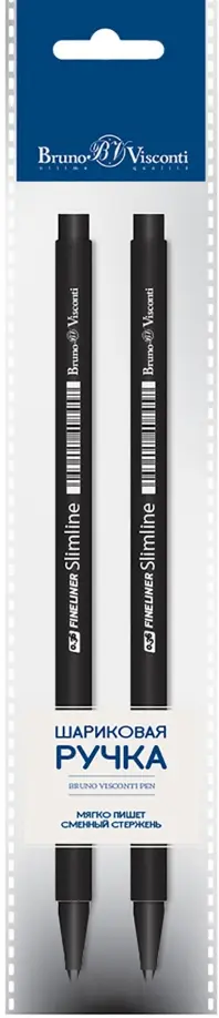 

Набор капиллярных ручек Slimline, черные, 2 штуки, Чёрный