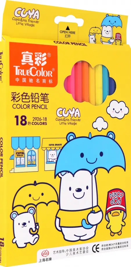 

Карандаши 18 цветов деревянные CUYA (2926-18)