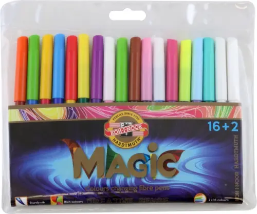 

Фломастеры Magic, 16 цветов, 2 преобразователя цвета