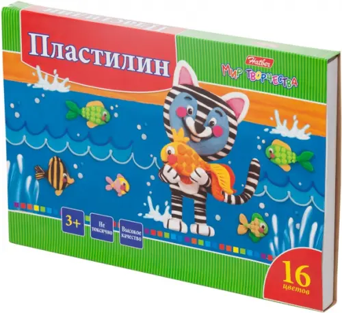 

Пластилин Ушастики, 16 цветов, со стеком, Зелёный