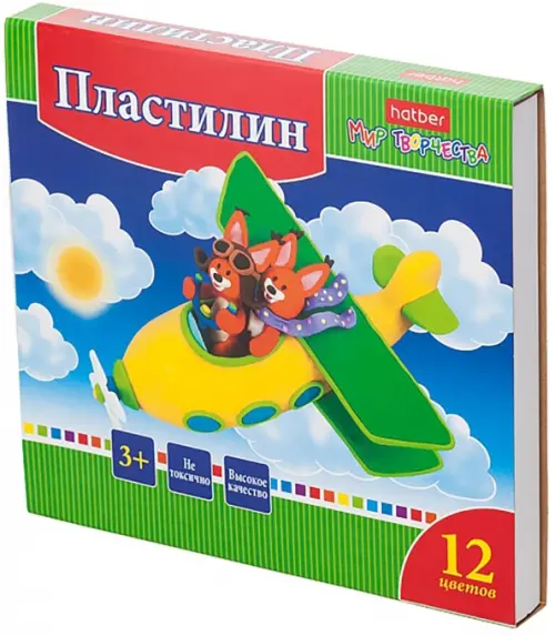 

Пластилин Ушастики, 12 цветов, со стеком, Зелёный