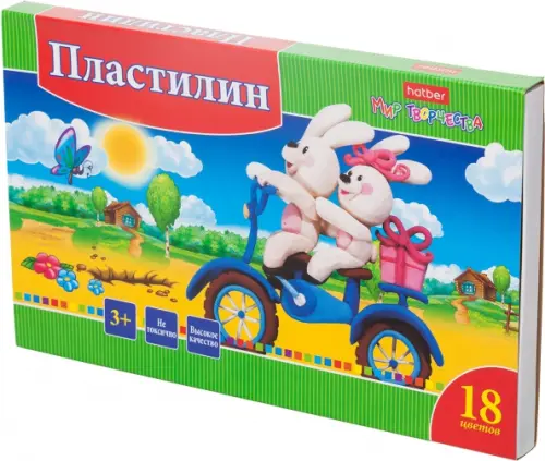 

Пластилин Ушастики, 18 цветов, со стеком, Зелёный