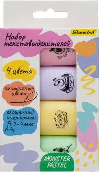 Набор текстовыделителей Monster Pastel, 4 цвета