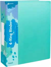 Папка панорама на 4-х кольцах Pastel, А4, мятная