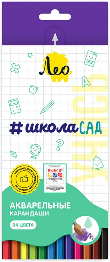 

Карандаши акварельные Учись, 24 цвета, Белый